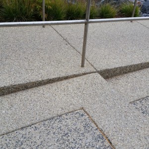 Exposed aggregate stairs and handicap ramp