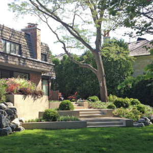 Glencoe Ravine Retreat – Eposed aggregate walls, steps, cheek walls