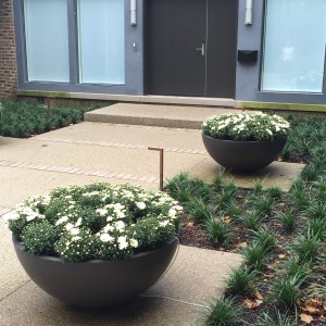 Glencoe Ravine Retreat – Exposed aggregate front walk panels and stoop